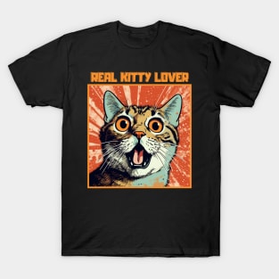 Real Kitty Lover Cute Cat Cartoon Cat Lover. T-Shirt